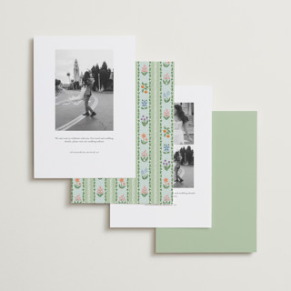 This is a pine save the date with standard by Paper Sun Studio called river valley printing on recycled smooth signature in standard