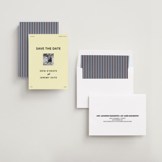 This is a butter save the date with standard by Studio Suku called courthouse printing on recycled smooth signature in standard