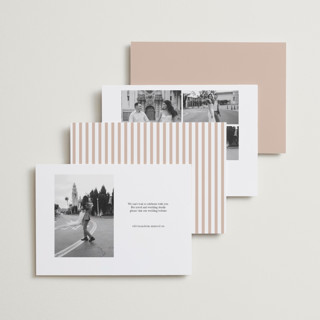 This is a lily save the date with standard by Christy Hy Lee called simple space printing on recycled smooth signature in standard
