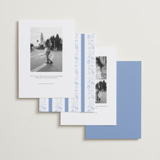 This is a sky save the date with standard by Robert and Stella called constance printing on recycled smooth signature in standard