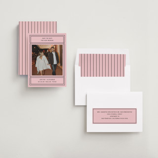 This is a gumdrop save the date with standard by Pati Cascino called ticket printing on recycled smooth signature in standard