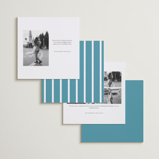 This is a pool save the date with standard by Owl and Toad called take the plunge printing on recycled smooth signature in square