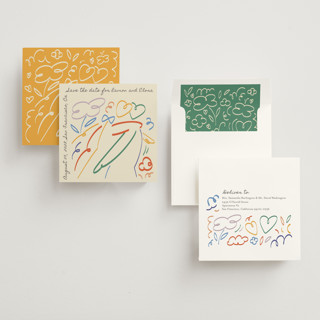 This is a chroma save the date with standard by Zove Ahhh called vibrant togetherness printing on signature in standard