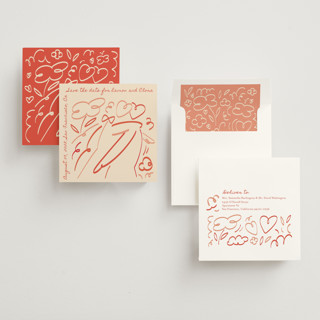 This is a love save the date with standard by Zove Ahhh called vibrant togetherness printing on signature in square