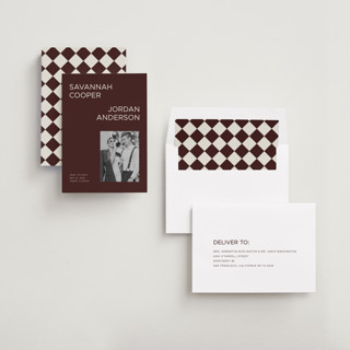 This is a brick save the date with standard by seulghi called you & i printing on recycled smooth signature in standard