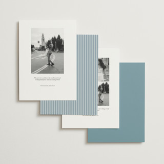 This is a sky save the date with standard by Kate Ahn called mirin printing on signature in standard