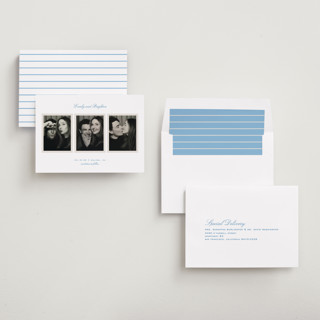 This is a hydrangea save the date with standard by Alexandra Cohn called opus printing on recycled smooth signature in standard