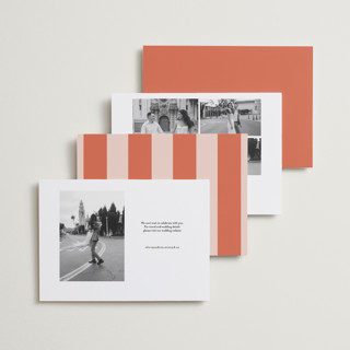 This is a grapefruit save the date with standard by Megan Davis called aperitivo printing on recycled smooth signature in standard