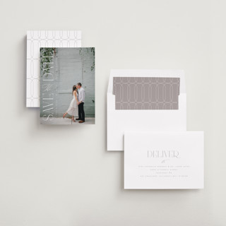 This is a quartz save the date with standard by Kristie Kern called aside printing on recycled smooth signature in standard