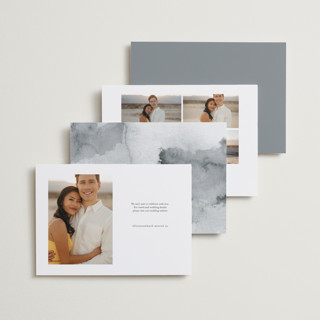 This is a noir save the date with standard by Emily Betts called simple two printing on recycled smooth signature in standard