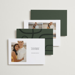 This is a hunter save the date with standard by Erin L. Wilson called free cake printing on recycled smooth signature in standard