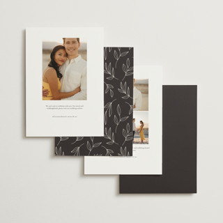 This is a ecru save the date with standard by Erica Krystek called mod stack printing on signature in standard