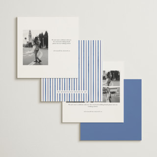 This is a cobalt save the date with standard by Jenna Holcomb called tapestry printing on signature in square