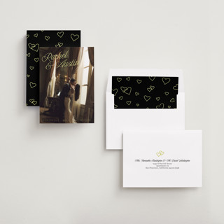 This is a citrus save the date with standard by Lindsay Megahed called savannah printing on recycled smooth signature in standard