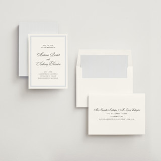 This is a bluebell save the date with standard by Vanessa Doyle called triple border printing on signature in standard