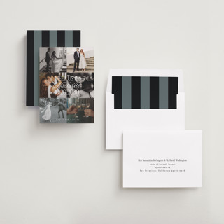 This is a chiffon save the date with standard by Maria Alou called modern collage printing on recycled smooth signature in standard