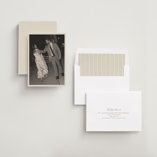 This is a cream save the date with standard by Ellen Schlegelmilch called louie printing on recycled smooth signature in standard