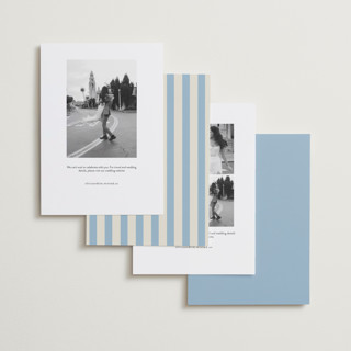 This is a capri save the date with standard by Creo Study called classic contemporary printing on recycled smooth signature in standard
