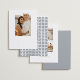 This is a cloud save the date with standard by Nicole Walsh called flourish printing on recycled smooth signature in standard