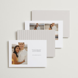 This is a dove save the date with standard by Robert and Stella called pierre printing on recycled smooth signature in standard