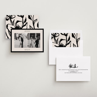 This is a tuxedo save the date with standard by Inkblot Design called borough printing on recycled smooth signature in standard