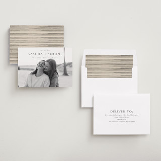 This is a downtown save the date with standard by Ani Somi called happy sailing printing on recycled smooth signature in standard