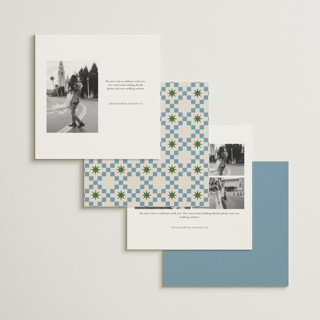 This is a provincial save the date with standard by Kelly Watkins called emerson printing on signature in standard