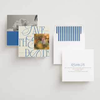 This is a hydrangea save the date with standard by Morgan Kendall called bloom printing on recycled smooth signature in standard