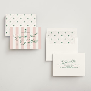 This is a taffy save the date with standard by Susan Zinader called palm stripes printing on signature in standard
