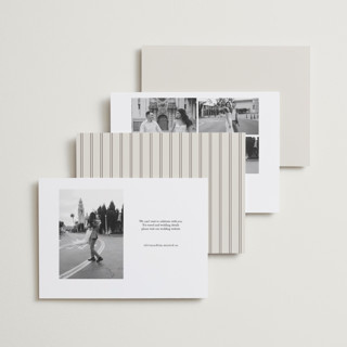 This is a almond save the date with standard by Brianne Larsen called classic date printing on recycled smooth signature in standard