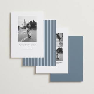 This is a cornflower save the date with standard by Vera Lim called offset printing on recycled smooth signature in standard