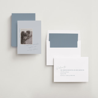 This is a cornflower save the date with standard by Vera Lim called offset printing on recycled smooth signature in standard