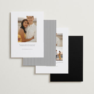 This is a midnight save the date with standard by Stacey Meacham called classic charm printing on recycled smooth signature in standard