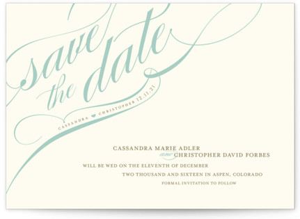 Winter Flourish Save The Date Cards