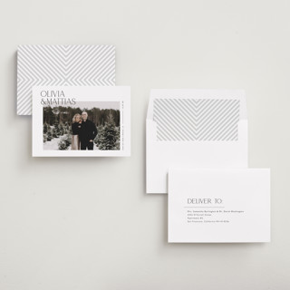 This is a silk save the date with standard by Kelly Schmidt called overlapped printing on recycled smooth signature in standard