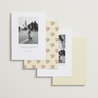 This is a wine rose save the date with standard by Kalea called classic four printing on recycled smooth signature in standard
