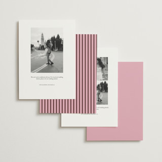 This is a pink moon save the date with standard by Helena Vitto called angelene printing on signature in standard
