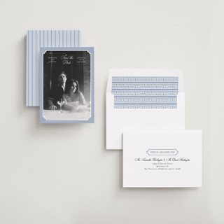 This is a neptune save the date with standard by Heather Schertzer called notched printing on recycled smooth signature in standard