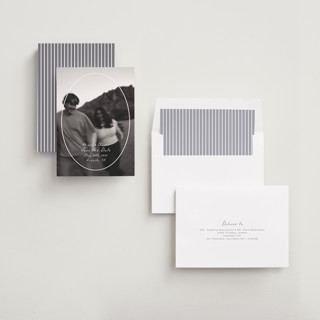 This is a parchment save the date with standard by Nicole Walsh called oval frame printing on recycled smooth signature in standard