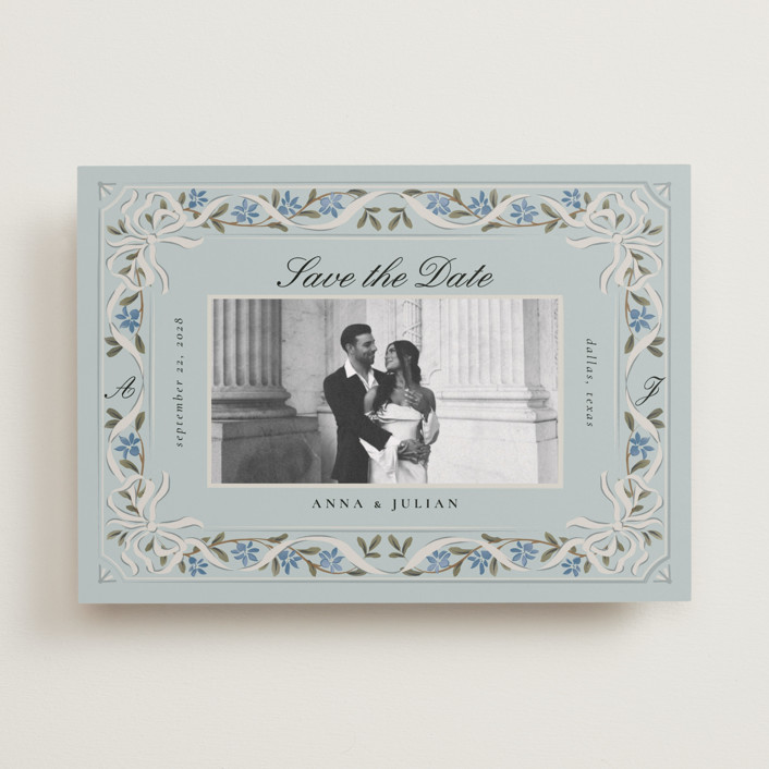 "Romantic Elegance" - Save The Date Cards in Sky by Ana de Sousa.