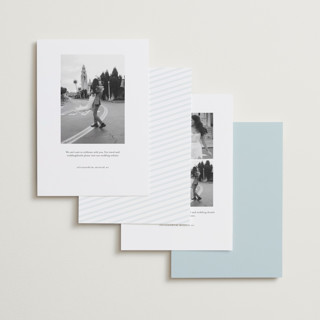 This is a skyline save the date with standard by Pixel and Hank called enamored printing on recycled smooth signature in standard