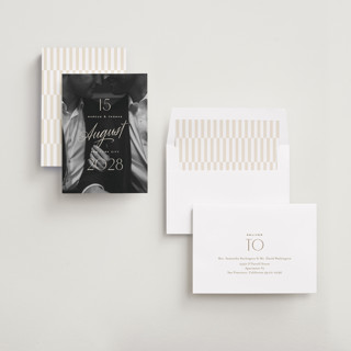 This is a ivory save the date with standard by Oscar and Emma - Karly Depew called the date is set printing on recycled smooth signature in standard