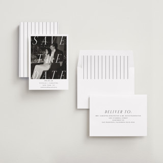 This is a ink save the date with standard by Olivia Raufman called felicity printing on recycled smooth signature in standard
