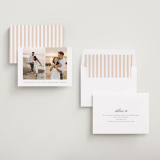 This is a cloud save the date with standard by Sara Hicks Malone called pairing printing on recycled smooth signature in standard