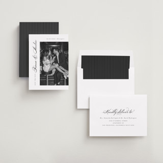 This is a onyx save the date with standard by Michelle Taylor called lovely day printing on recycled smooth signature in standard