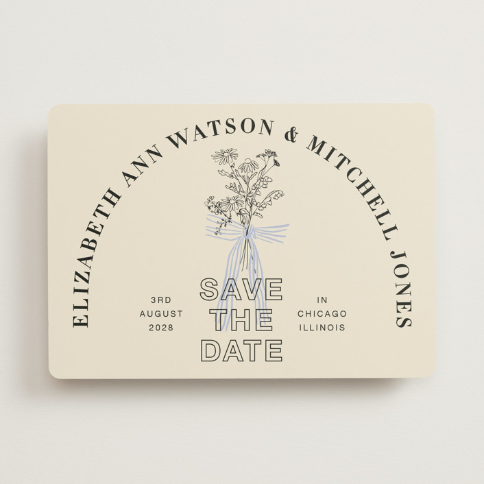 "Sealed" - Vintage, Modern Save The Date Cards in Daisy by Baumbirdy.