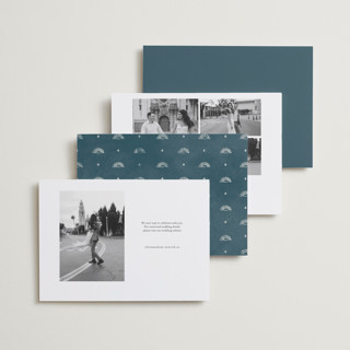 This is a frond save the date with standard by Pixel and Hank called coastal drift printing on recycled smooth signature in standard