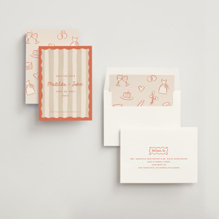 This is a pumpkin save the date with standard by Pink House Press called paris printing on signature in standard