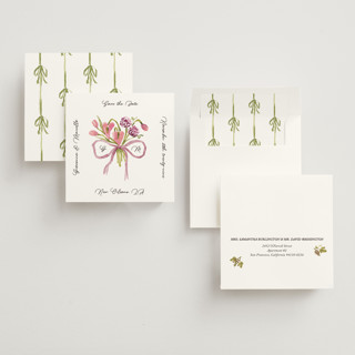 This is a deep blush save the date with standard by Pati Cascino called barolo printing on signature in standard