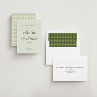 This is a lemongrass save the date with standard by Sam Dubeau called swoon printing on signature in standard